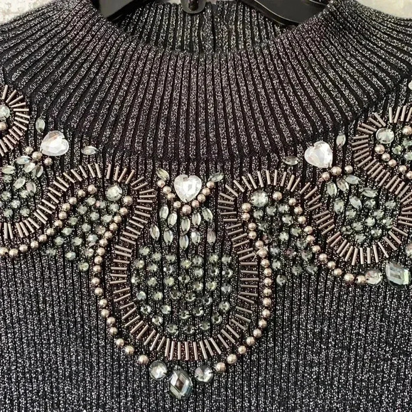 Objects D’art woman metallic beaded cotton sweater - Picture 3 of 10